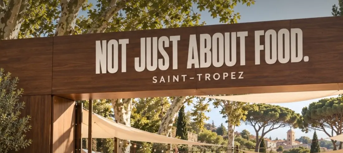 The festival arch, NOT JUST ABOUT FOOD., Saint-Tropez, under the plane trees.